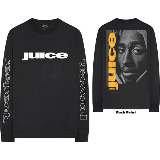 2Pac Tupac Shakur Juice / Respect Officially Licensed Adult Unisex Long Sleeve T-Shirt (Back & Sleeve Print)