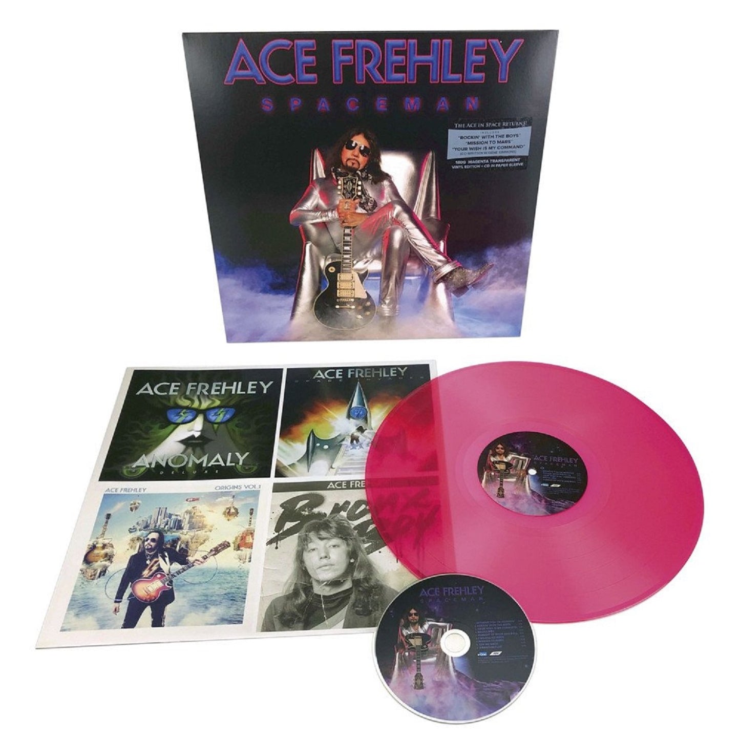 Ace Frehley – Spaceman (2018) (Limited Edition Magenta Colour Vinyl LP + CD)