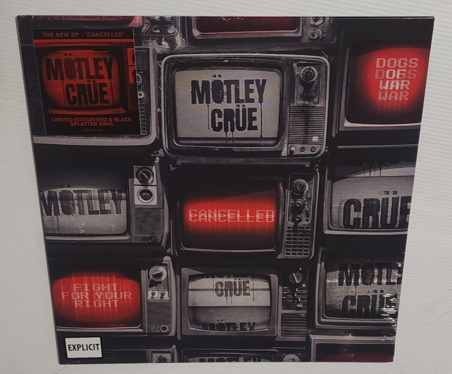 Mötley Crüe – Cancelled (2024) (Limited Edition Red & Back Splatter Colour Vinyl LP)