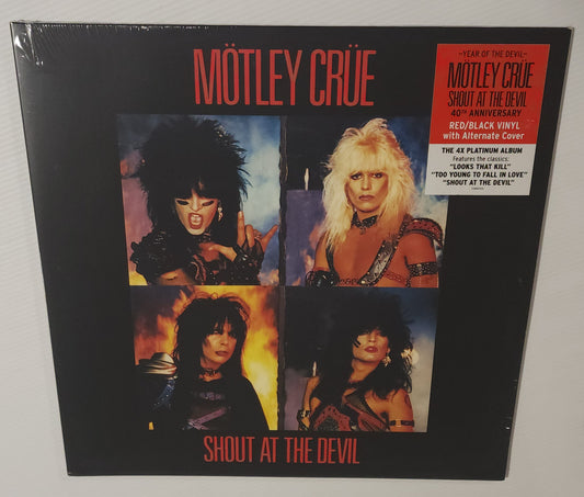 Motley Crue - Shout At The Devil: 40th Anniversary (2023 Reissue) (Limited Edition Red & Black Volour Vinyl LP with Alternate Artwork)