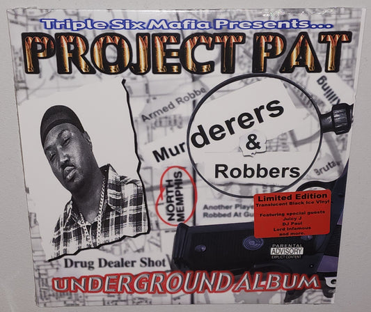 Project Pat - Murderers & Robbers (2022) (Limited Edition Translucent Black Ice Colour Vinyl LP)