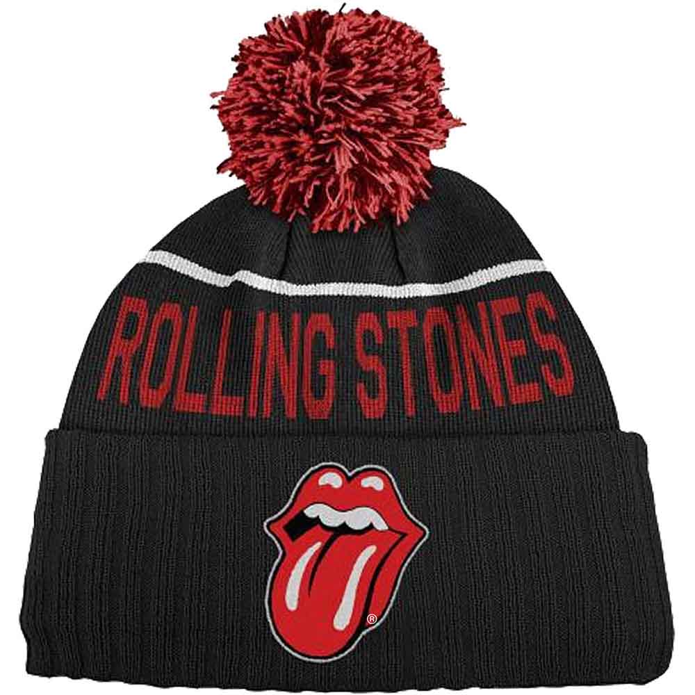 The Rolling Stones Unisex Bobble Classic Tongue Beanie Hat